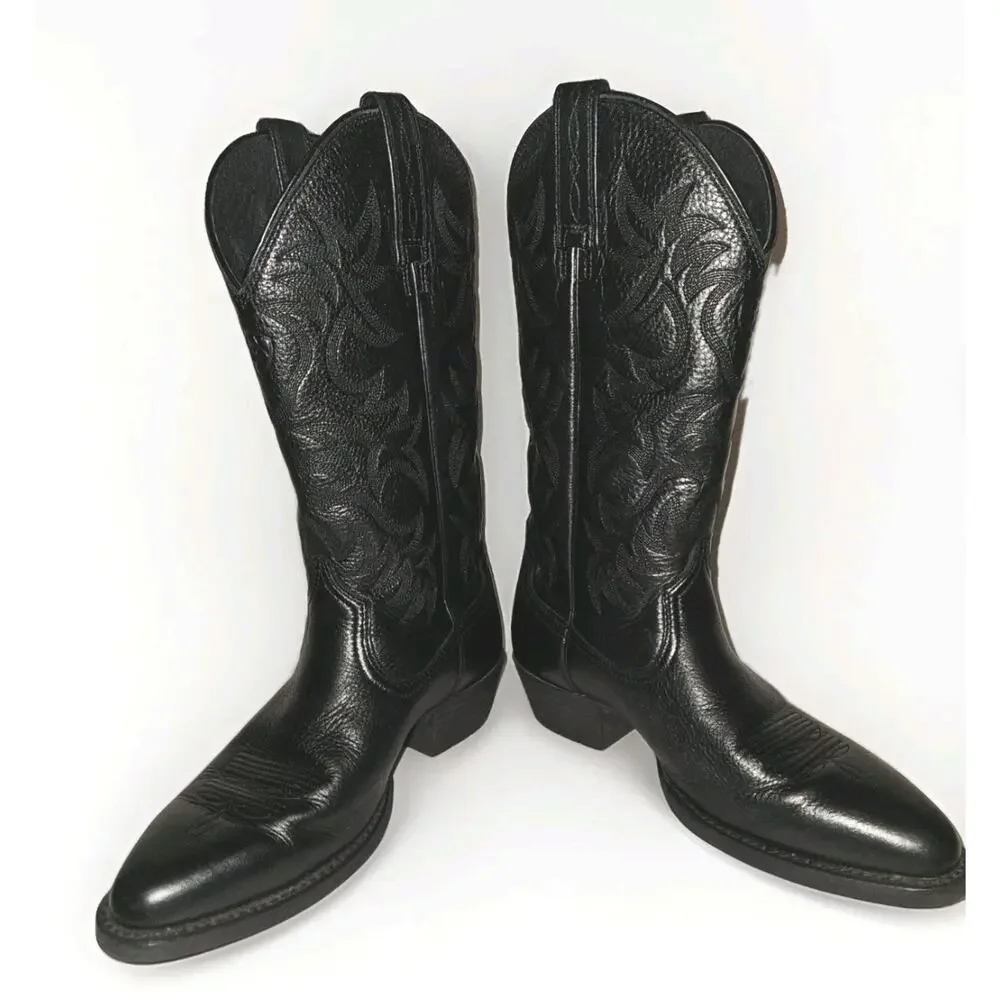 Ariat Men's Heritage Western R Toe Black Deertan Boots 10002218 Size 8.5D EUC - Picture 3 of 10